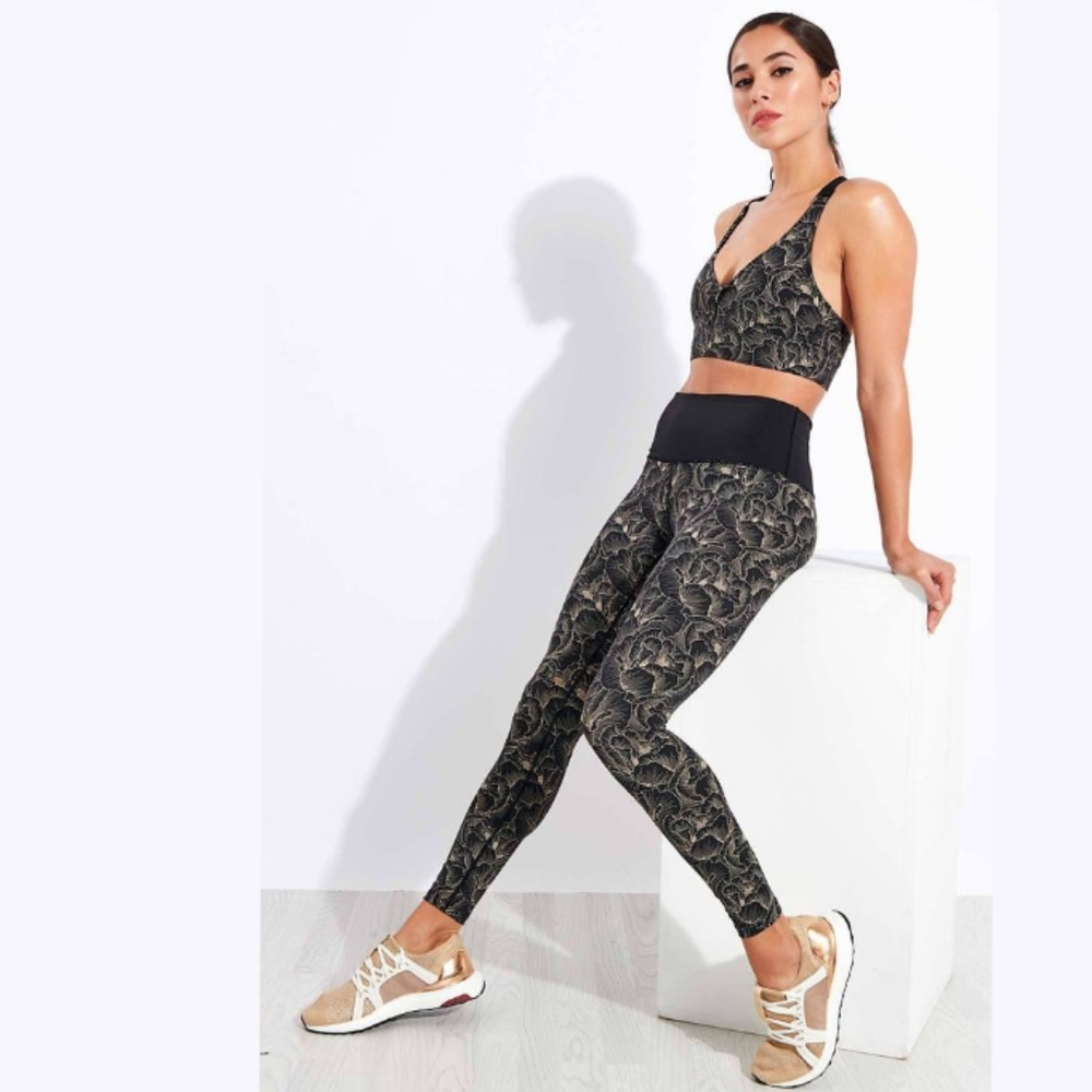 Varley Estrella Legging in Black Peach Floral NWT